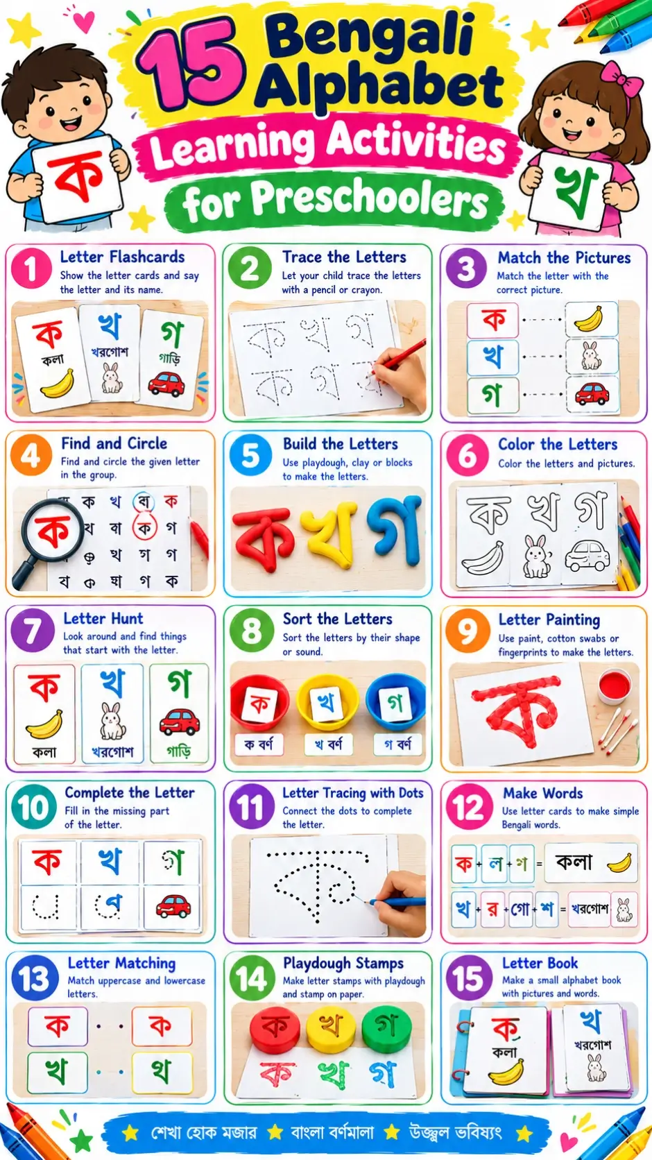 Bengali alphabet learning activities for preschoolers