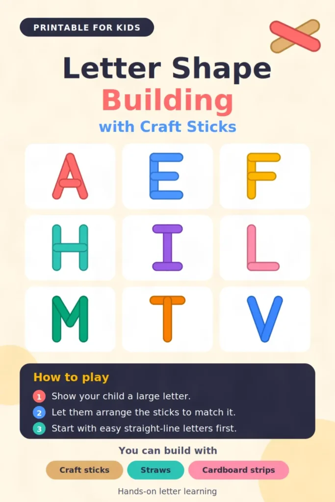Letter Shape Building with Craft Sticks